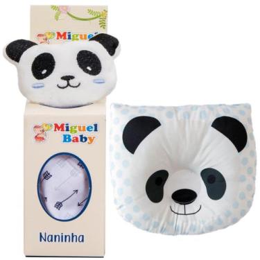 Imagem de Kit Travesseiro Apoio de Cabeça Bebe Infantil + Naninha Prendedor de C