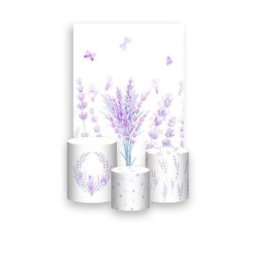 Imagem de Painel De Festa Vertical 1,50 x 2,20 + Trio De Capas Cilindro -Jardim 