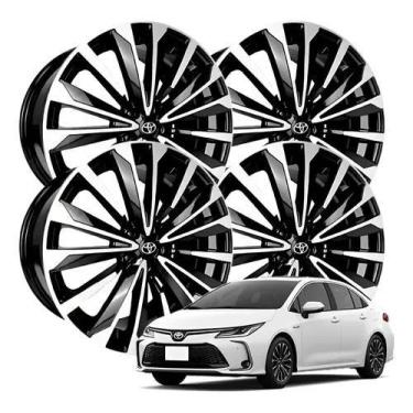 Imagem de kit 4 Rodas aro 17 Corolla Altis 2025 Preta diamantada - Krmai, Preta 