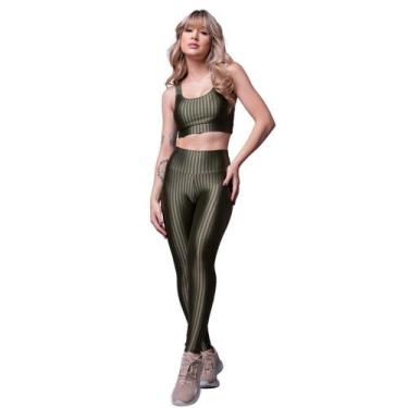 Imagem de Conjunto Fitness WLS Modas New Zig 3D Top Bojo Removível e Calça Acade
