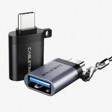 Imagem de Adaptador CableTime USB C Macho Para USB 3.0 Fêmea OTG Cinza