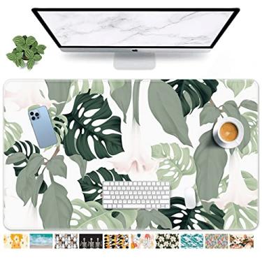 Imagem de Mouse pad grande para jogos, folha de palmeira, antiderrapante, teclado e mouse para jogadores, escritório e casa, 80 x 39,9 cm