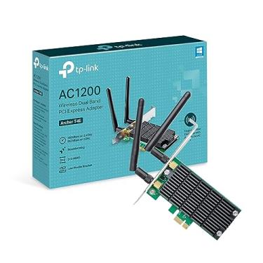 Imagem de TP-Link Adaptador PCI Express sem fio de banda dupla Archer T4E AC1200 com duas antenas, placa de interface de rede PCIe para desktop, suporte de baixo perfil incluído, suporta Windows 10/8.1/8/7/XP