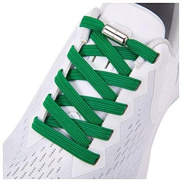 Imagem de anan520 2 pares de cadarços elásticos sem amarração para adultos e crianças, cadarços elásticos sem amarração para tênis, Verde (2 pares), X-Large