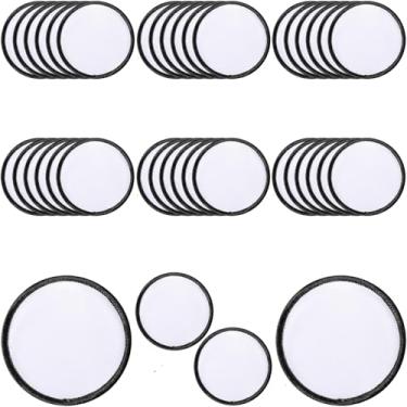 Imagem de iFForce Remendos em branco de sublimação - 40 peças de patch grande para passar a ferro com borda preta - Emblemas adesivos fortes atualizados para projetos de camiseta de chapéus faça-você-mesmo