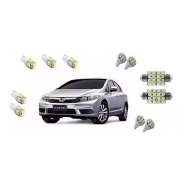 Imagem de Kit Lâmpada Led Honda New Civic 13/2017 Teto Placa Ré Pingo - Techone