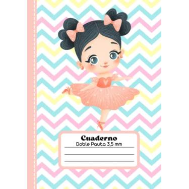 Imagem de Libreta de dos rayas con margen, 3,5 mm, 100 pagine - Bailarina: Libreta doble raya para escritura, Cuaderno doble pauta a4, Cuaderno doble linea