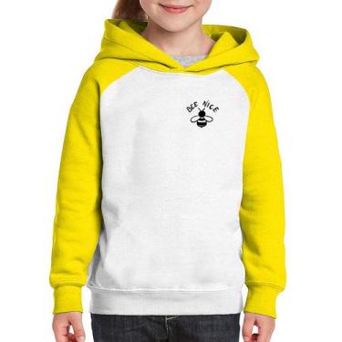 Imagem de Moletom Infantil Bee Nice - Foca na Moda, Branco, Amarelo, 2