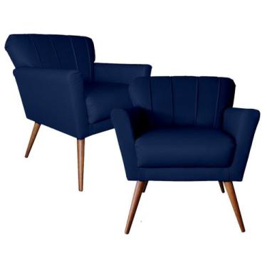 Imagem de Kit 2 Cadeiras Estofada Laís Para Recepção Consultorio e Clínica - Sue