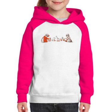 Imagem de Moletom Infantil Crianças Brincando - Foca na Moda, Branco, Rosa, 8