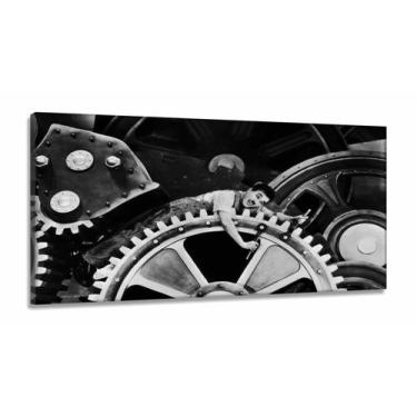 Imagem de Quadro Decorativo Charlie Chaplin em Tecido Canvas 130x60 cm - Wall Fr