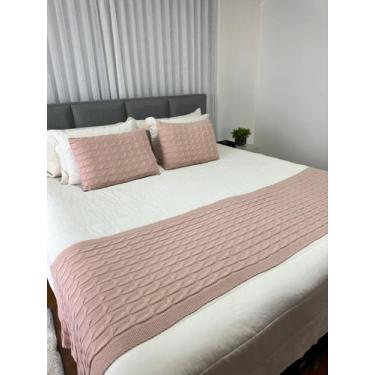 Imagem de Peseira Manta Trança Sala Cama Queen Sofa Tricot 230x60cm - Calu Trico