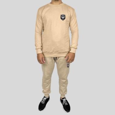 Imagem de Conjunto Calça e Blusa Moletom Careca Sem Capuz Algodão Segurança - MP