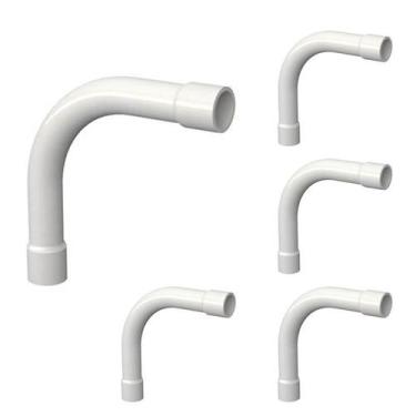 Imagem de KIT 5 Curva Longa 90 Para Eletroduto 3/4 Condulete C/ Bolsa - Masster