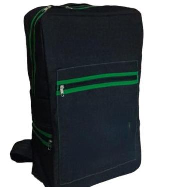 Imagem de Mochila Jeans Feminino Masculino Lisa Repartições em Zíper Espaçosa Di