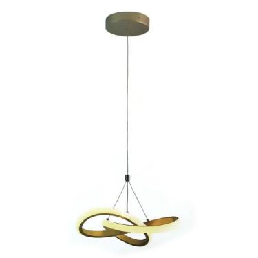 Imagem de Pendente Moderno Dourado 35cm Led 25W Bivolt - Nitrolux