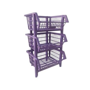 Imagem de Kit 03 Cesto Expositor Organizador Pequeno Nº01 - Lilás - Target Pro, 
