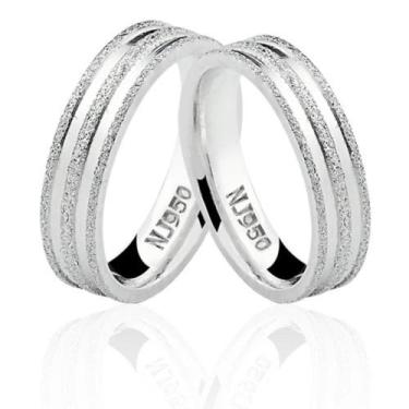 Imagem de Par de Alianças de Prata 950 Anatômica Natalia Joias AL72 - Natália Jó