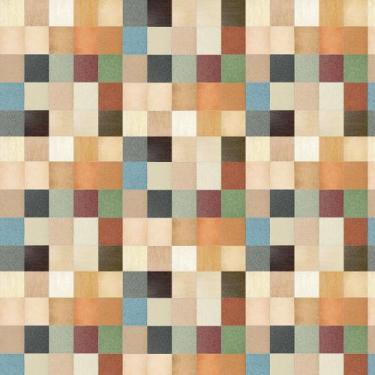 Imagem de Papel de Parede Autocolante Pastilhas Quadriculadas Coloridas Texturiz