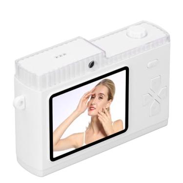 Imagem de Câmera Digital Com Lentes Duplas Frontal e Traseira 48MP 1080P HD Zoom Digital 8x Câmera Compacta de Bolso Com Foco Automático e Tela de 2,4 Polegadas para Viagens (Branco)