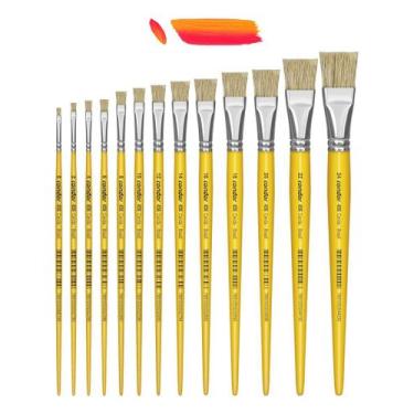 Imagem de Pincel Chato Cerda Natural Cabo Longo Amarelo 456 Condor, 0 t