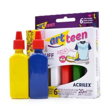 Imagem de Tinta Acripuff Art Teen - 6 cores - Acrilex
