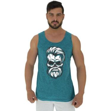 Imagem de Regata Clássica Masculina MXD Conceito Stylish Skull, EGG, Azul petról