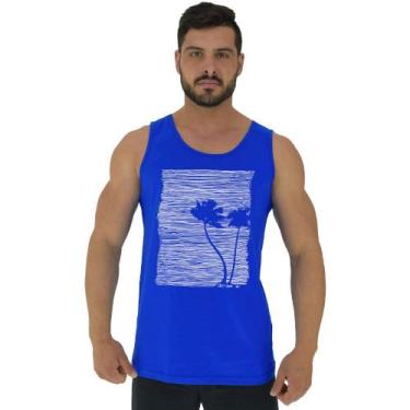 Imagem de Regata Clássica Masculina MXD Conceito Palmeras Tree, Azul, G