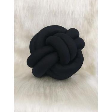 Imagem de Almofada Decorativa Nó Escandinavo para Sofá e Sala Preta - CasaHome