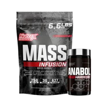 Imagem de Kit Hiper Mass Infusion 3kg + Anabol Hardcore 60 Caps Nutrex - Nutrex 