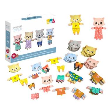 Imagem de Família Gatinhos Expressões - Quebra Cabeça Educação Emocional - Brinq