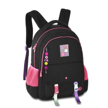 Imagem de Mochila de costas lancheira estojo Luluca oficial, Preta