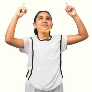 Imagem de Kit C/5 Coletes Juvenil de Futebol Treino Jogo 1 Fit, Branco