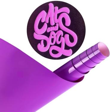 Imagem de Vinil Puff 3D Vinil Transferência de Calor para Camiseta DIY Compatível com Cricut Air/Maker, Cameo HTV Transferência de Calor Ferro em Vinil para Prensa Térmica Roupas Camiseta (1 Rolo Roxo, 25,4 cm