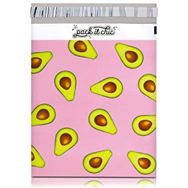 Imagem de Pack It Chic - Pacote com 10 x 13 (pacote com 100) California Avocados Poly Mailer Envelope Plástico Personalizado Sacos de Envio e Envio - Selagem Automática
