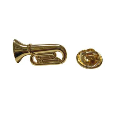 Imagem de Kiola Designs Broche de lapela de instrumento musical tuba dourado, Plástico