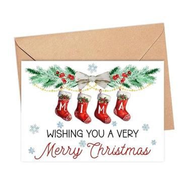 Imagem de ShelbyShops Mima Christmas Card - Merry Christmas Mima Card - Mima Wishing You A Very Merry Christmas Card - Cartão de Natal Mima - Cartão de Natal para mamãe e papai - Cartão de Natal Mima