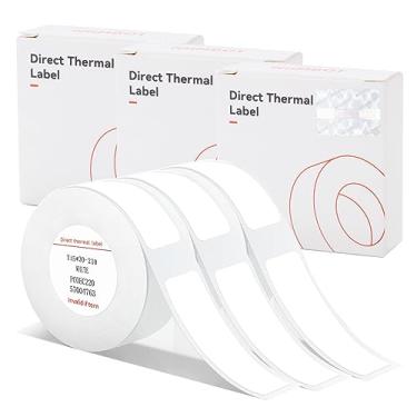 Imagem de INeedIt Fita adesiva adesiva D11 D110 D101, papel de impressão de etiqueta adaptado, (3 rolos) de papel adesivo térmico 1,5 cm x 3 cm à prova d'água (3 rolos, branco)