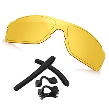 Imagem de Trushell Mais de 20 opções de kits de borracha/substituição de lente para óculos de sol OO9383 OAKLEY EVZero Pitch, Black Rubber Kits + Hd Yellow - Non Polarized, EVZero Pitch