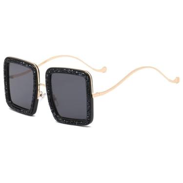 Imagem de Óculos de sol com glitter, diamantes brilhantes, óculos engraçados para mulheres, requintados e tons escuros, C8, tamanho único