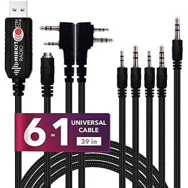 Imagem de MIRKIT FTDI Cabo de programação USB Baofeng 6 em 1 modelo 5 para rádios amador intermitentes: Baofeng Radio, Wouxun, Kenwood, Motorola, Yaesu