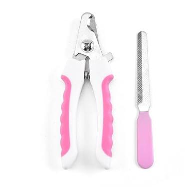 Imagem de Tesoura de unhas para animais de estimação (branca/rosa, para cães grandes e médios)