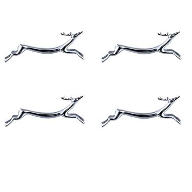 Imagem de Suporte de pauzinhos de liga de zinco, suporte de colher de descanso de pauzinho, suporte de garfo de faca, conjunto de 4 (veados)