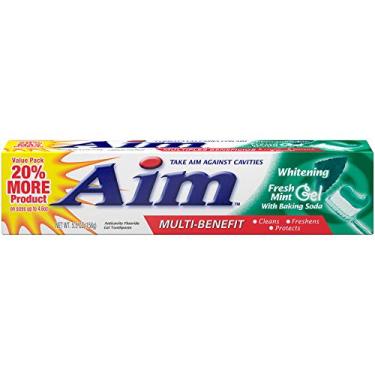 Imagem de Aim Pasta de dente clareadora com bicarbonato de sódio, 156 g (pacote com 24)