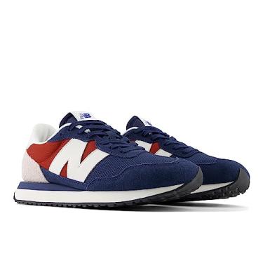 Imagem de New Balance Tênis feminino 237 V1 Classic, Nb azul marinho/vermelho tijolo/branco, 4 US