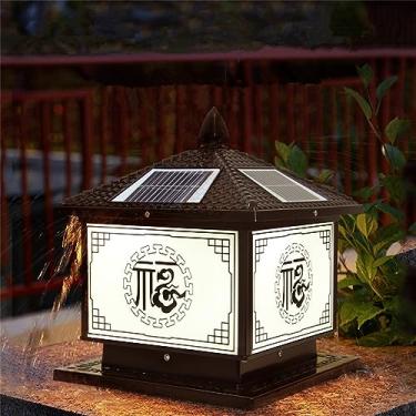 Imagem de Lâmpada de poste solar ao ar livre à prova d 'água para moderno para casa Villa Jardim Pátio Alpendre Encerrando Parede LED Post Lights (E Café D40CM 1PCS)