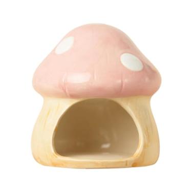 Imagem de WeiLaiKeQi Hamster de cogumelo de cerâmica Hamster Hamster Hamster, Hamster Supplies Cama de hamster de porquinhos de cobai para acessórios de chinchila, Grande