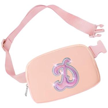 Imagem de Aganmi Bolsa de cinto de couro com letras fofas, bolsas transversais para viagem, pochete de viagem, coisas modernas, presentes de aniversário de Natal para meninas, rosa, 8.1x2x5.5inches/20.5x5x14cm,