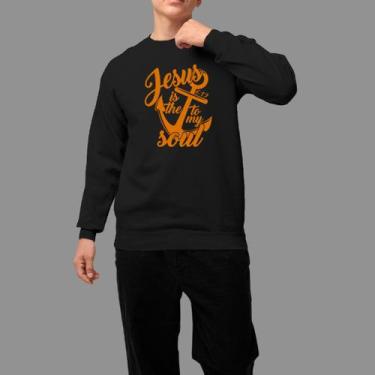 Imagem de Moletom Gola Careca Basico Masculino Casual Estiloso Inverno Blusa De 