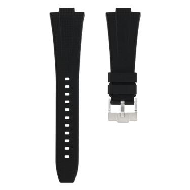 Imagem de Pulseiras de relógio de substituição Tissot PRX Powermatic 80 de borracha de silicone - pulseiras de relógio compatíveis com Tissot PRS Automatic, quartzo, cronógrafo de 40 mm - tamanho 12 mm - para